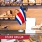G128 Costa Rica Costa Rican Deluxe Desk Flag Set | 8.5x5.5 In | Printed 300D Polyester, with Silver Dome and Base, 15" Metal Pole, Decorations For Office, Home and Festival Events Celebration
